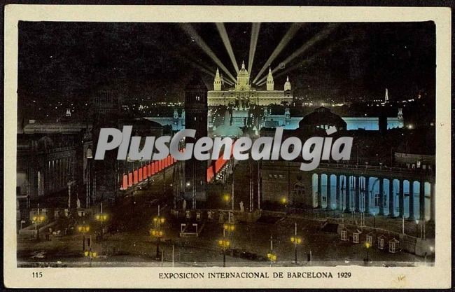 Vista de Barcelona con el Palacio de Montjuic en Barcelona (1929)