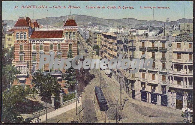 Calle de Balmes en el cruce -con la Calle de Cortés en Barcelona