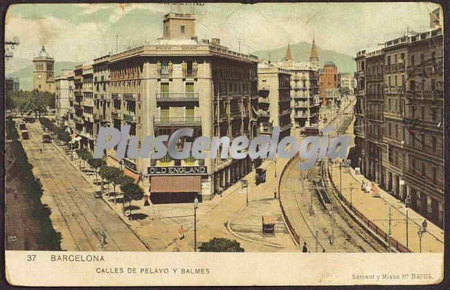 Calles de Pelayo y Balmés en Barcelona