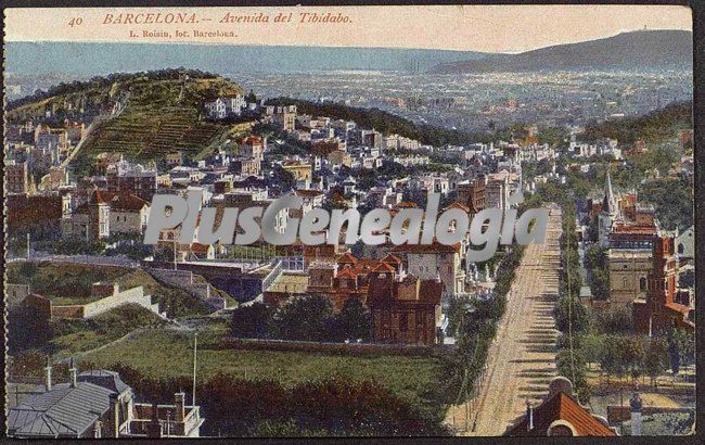 La Avenida del Tibidabo en Barcelona vista desde arriba