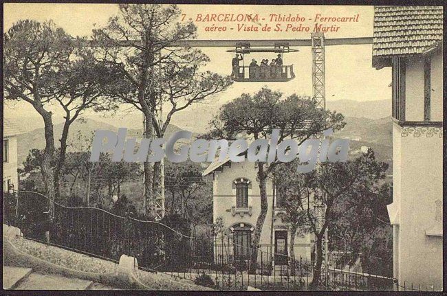 Ferrocarril Aéreo - Vista de San Pedro mártir del Tibidabo en Barcelona