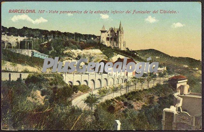 Vista panorámica de la estación inferior del Funicular del Tibidabo en Barcelona