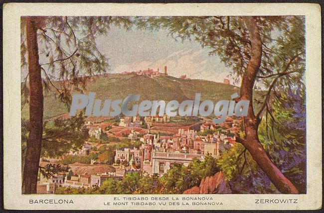 El Tibidabo desde la Bonanova en Barcelona