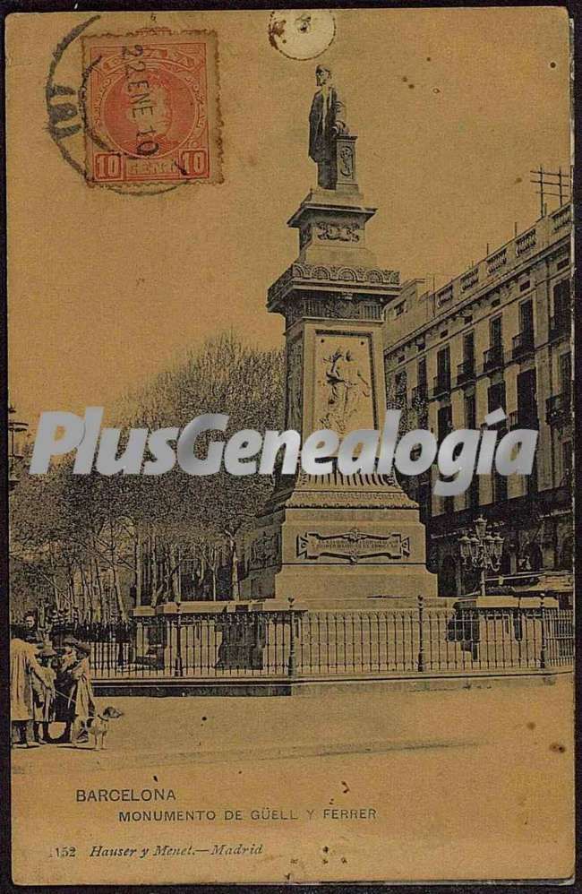 Monumento de Güell y Ferrer en Barcelona