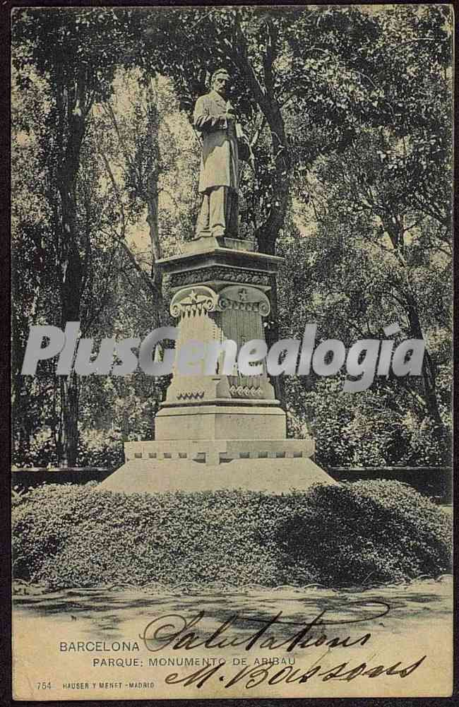 Parque: Monumeto al Aribau en Barcelona