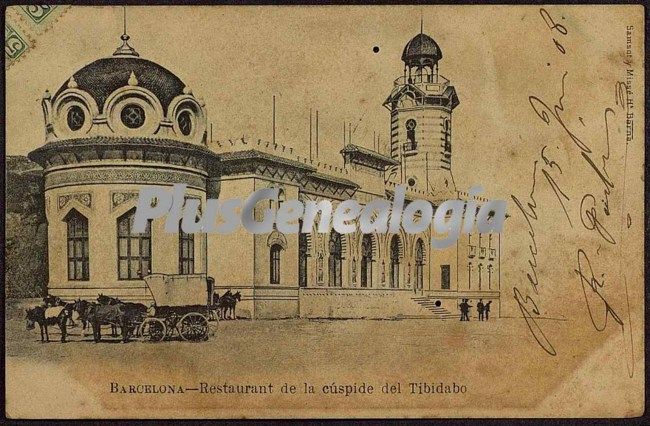 Restaurant de la Cúspide del Tibidabo en Barcelona (postal dedicada)