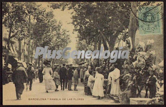 Rambla de las Flores y sus visitantes en Barcelona