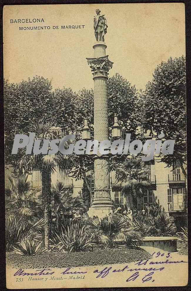 Monumento de Marquet en Barcelona