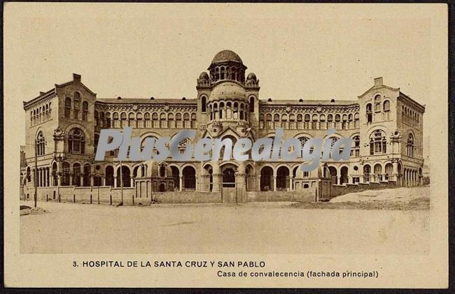 Hospital de la Santa Cruz y San Pablo - Fachada principal de la Casa de Convalecencia en Barcelona