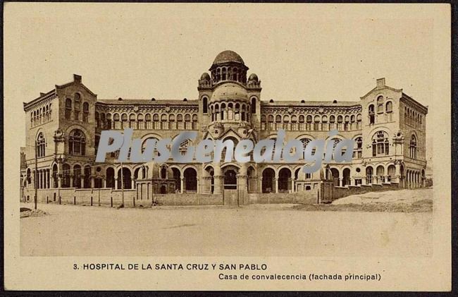 Hospital de la Santa Cruz y San Pablo - Fachada principal de la Casa de Convalecencia en Barcelona