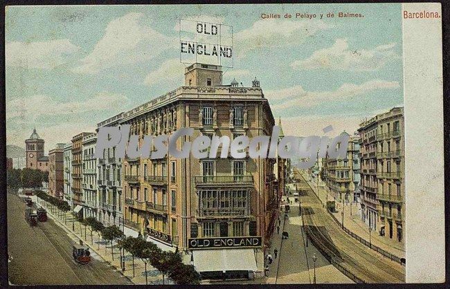 Calles de Pelayo y de Balmes en Barcelona