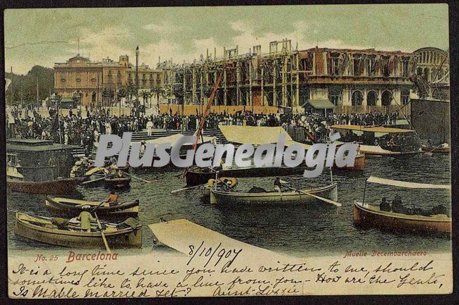 Muelle desembarcadero en Barcelona