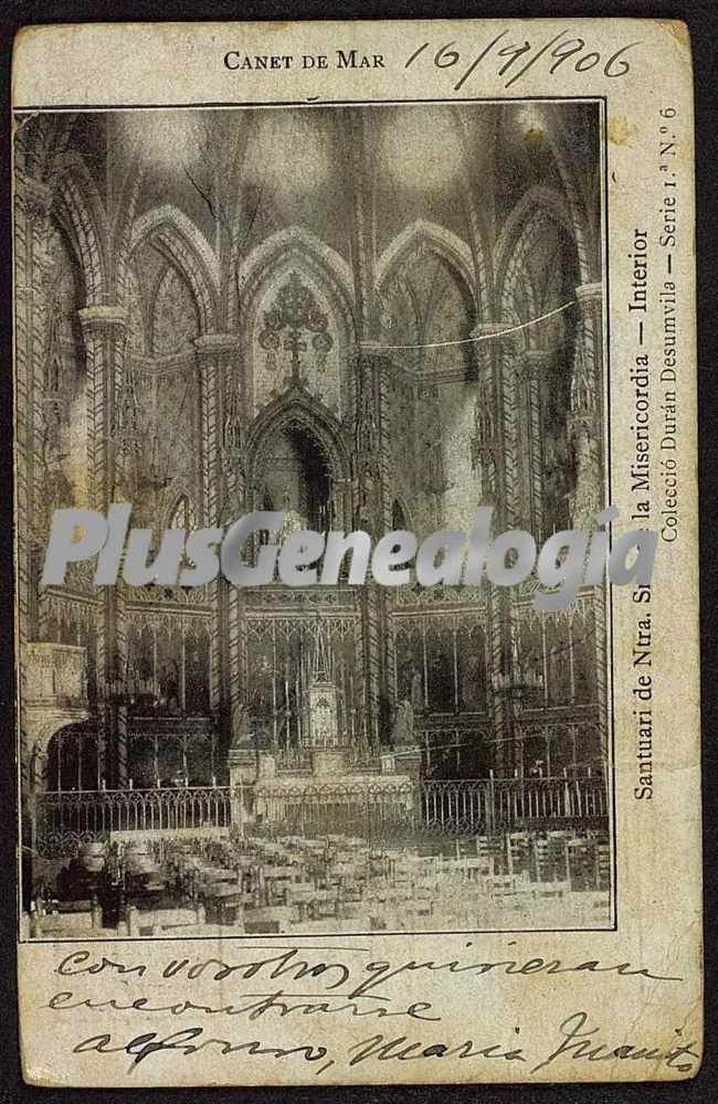 Interior del Santuari de Nuestra Señora de la Misericordia de Canet de Mar (Barcelona)