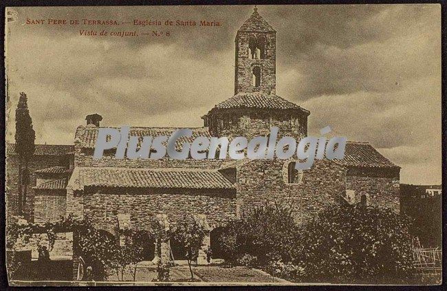 Vista de conjunt de la Eglésia de Santa María en Sant Pere de Terrassa (Barcelona)