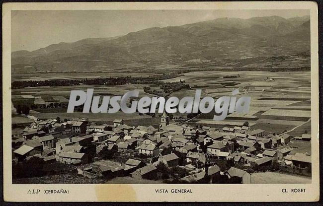 Vista general en blanco y negro de alp de cedaña (girona)