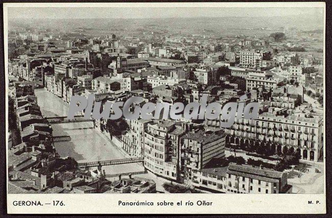 Panorámica de girona sobre el río oñar