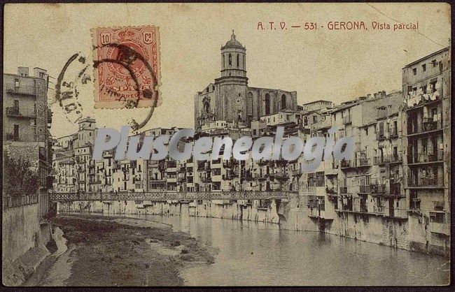 Postal enviada de la vista parcial de girona