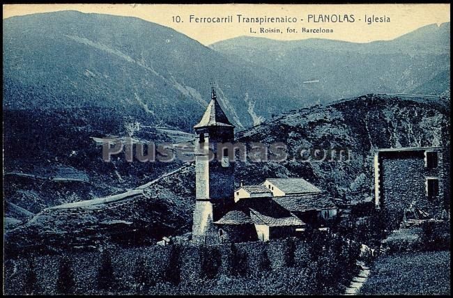 Ferrocarril transpirenaico - iglesia en planolas (gerona)