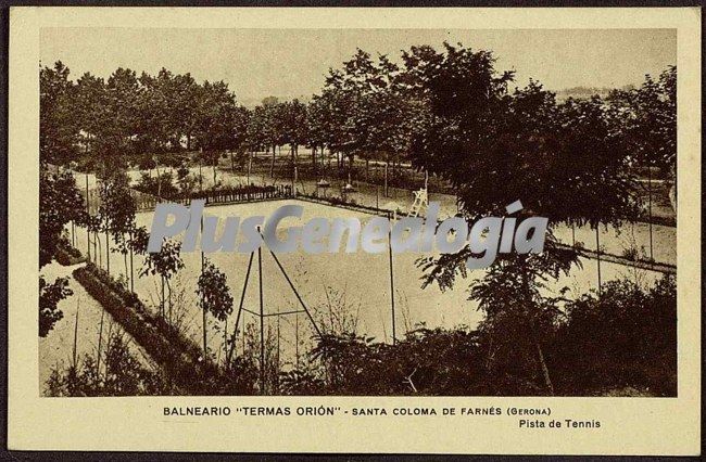 Pista de tenis del balneario termas de orión de sant pere de roda (girona)