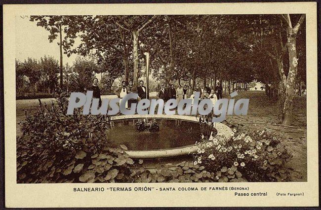 Paseo central del balneario termas de orión de santa coloma de farners (girona)