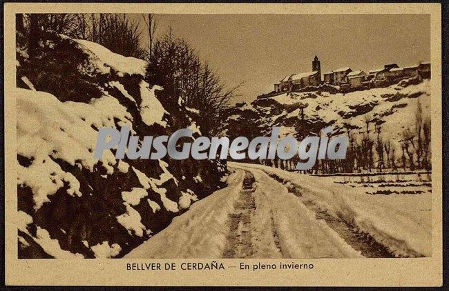 Vista en peno invierno de bellever de cerdana (lleida)