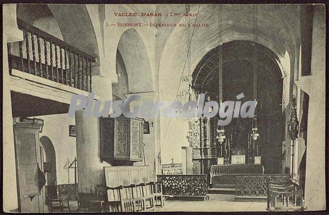 Interior de la iglesia en el valle de arán en bossots (lleida)