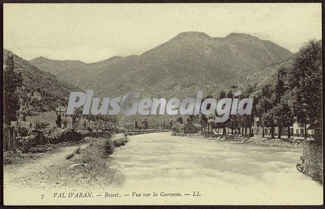 Vue sur la garonne en el valle de arán en bossots (lleida)