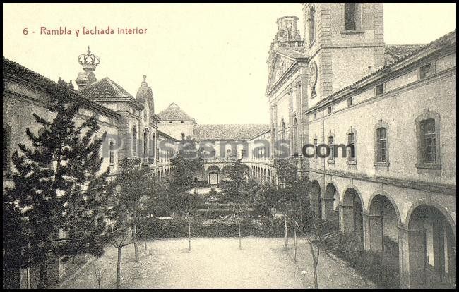 Rambla y fachada interior de la ex-universidad de cervera (lleida)