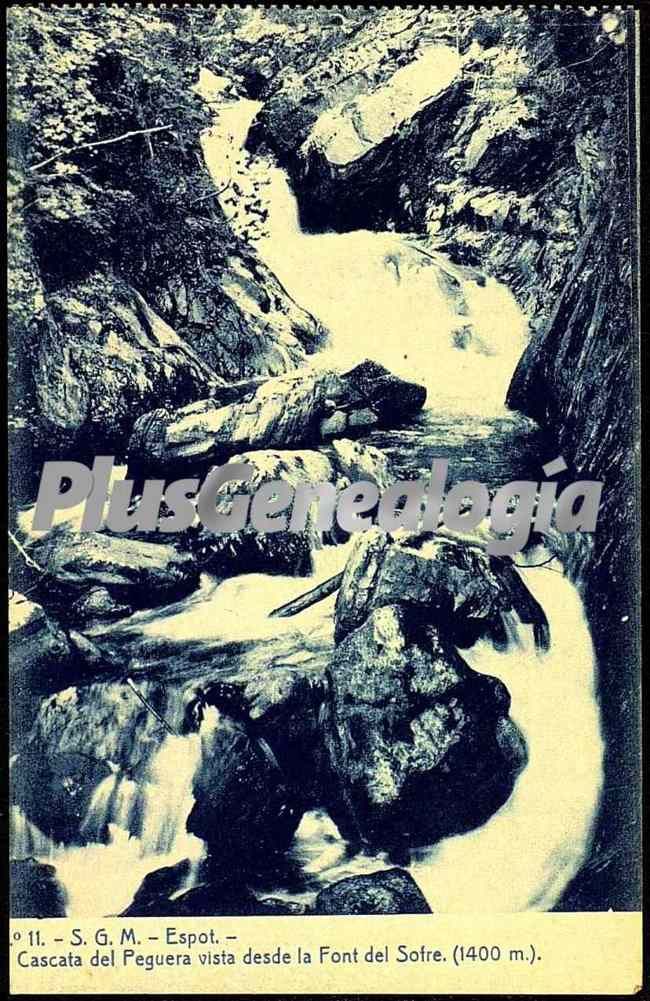 Cascata del peguera vista desde la font del sofre de espot (lleida)