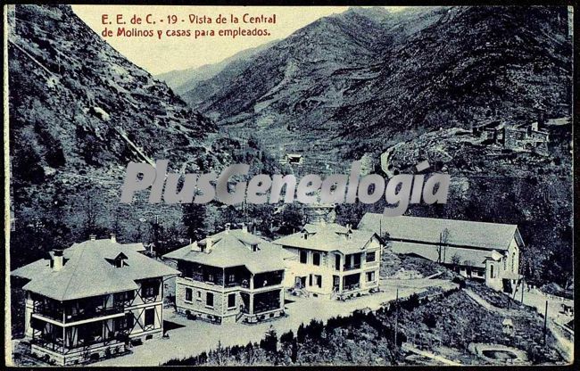 Vista de la central de molinos (lleida) y casas para empleados