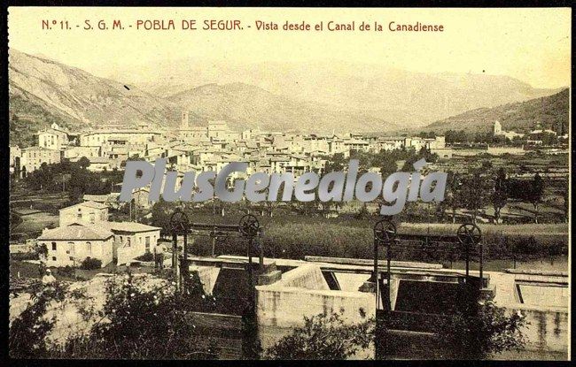 Vista de pobla de segur (lleida) desde el canal de la canadiense