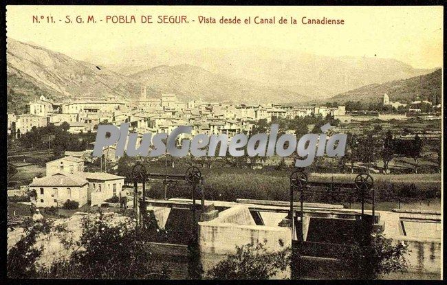 Vista de pobla de segur (lleida) desde el canal de la canadiense