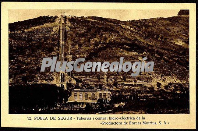 Tuberies i central hidro-eléctrica de la productora de forces motrius de pobla de segur (lleida)