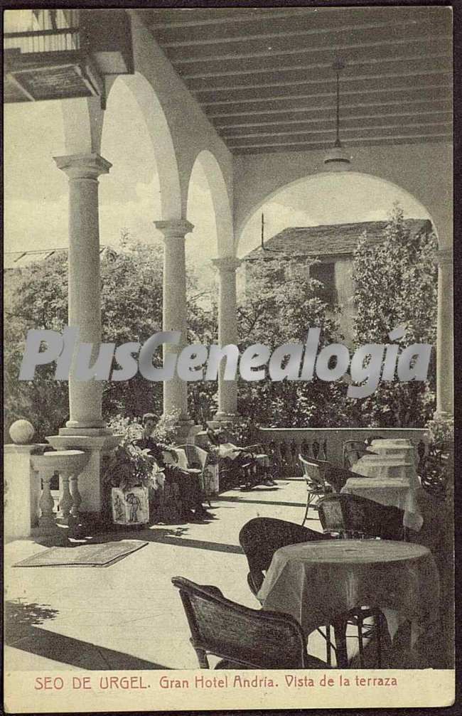 Vista de la terraza del gran hotel andría de sant joan de l´erm (lleida)