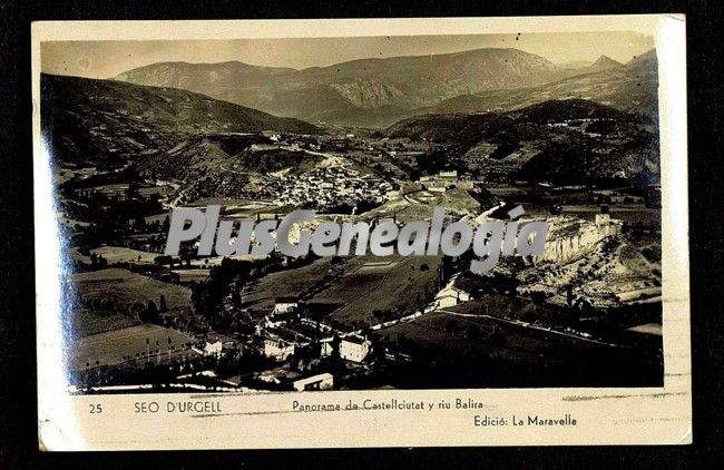 Panorama de castellciutat y rui balira de seo de urgel (lleida)