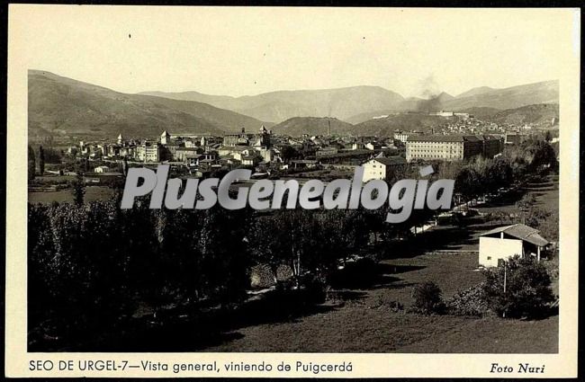 Vista general de seo de urgel (lleida) viniendo de puigcerdá