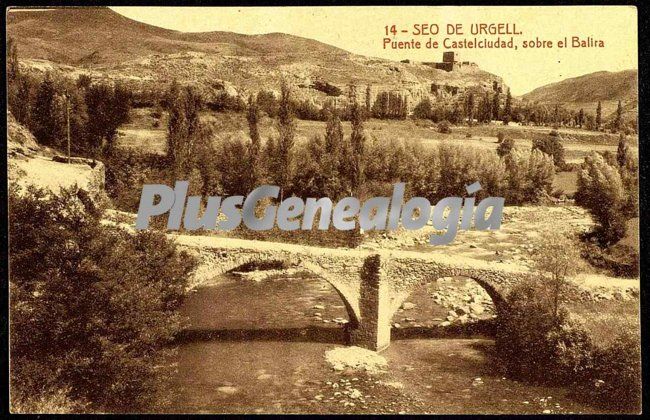 Puente de castelciudad, sobre el balira de seo de urgel (lleida)