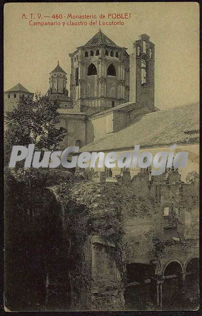 Campanario y claustro del locutorio de poblet (tarragona)