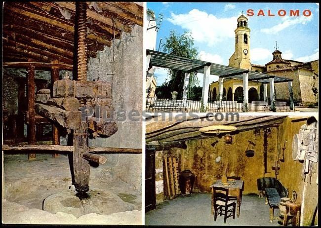 Plaza, iglesia y lugares típicos de salomo (tarragona)
