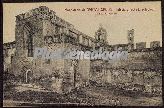 Iglesia y fachada principal del monasterio de santa creus (tarragona)