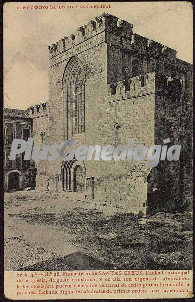 Fachada principal de la iglesia del monasterio de santa creus (tarragona)