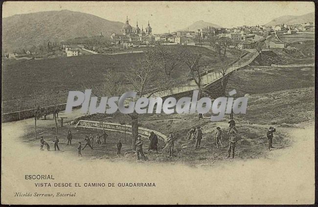 El Escorial visto desde el camino de Guadarrama (Madrid)