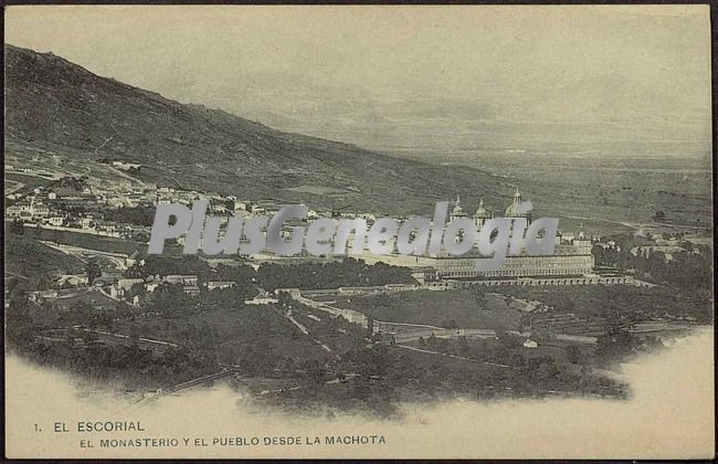 El Monasterio y el pueblo desde La Machota. El Escorial (Madrid)