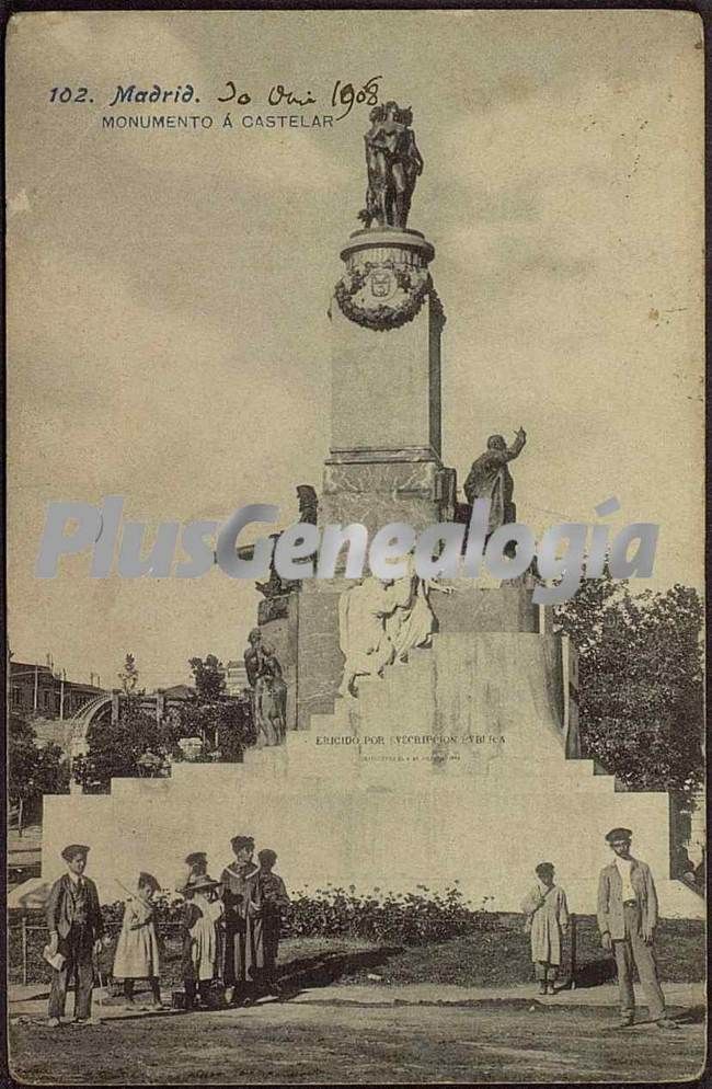 Primer plano del Monumento a Castelar en Madrid