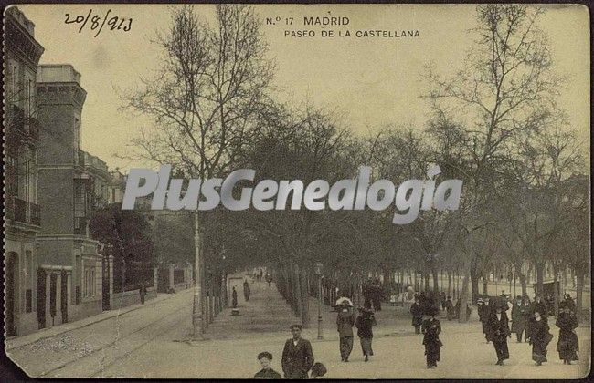 Gente caminando por el Paseo de la Castellana de Madrid