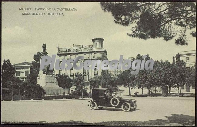 Paseo de la Castellana y Monumento a Castelar en Madrid