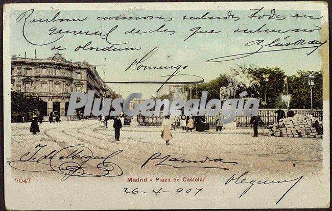 Plaza de Castelar (postal dedicada en color)