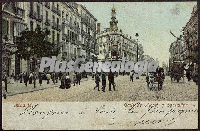 Calle de alcalá y equitaliva en Madrid