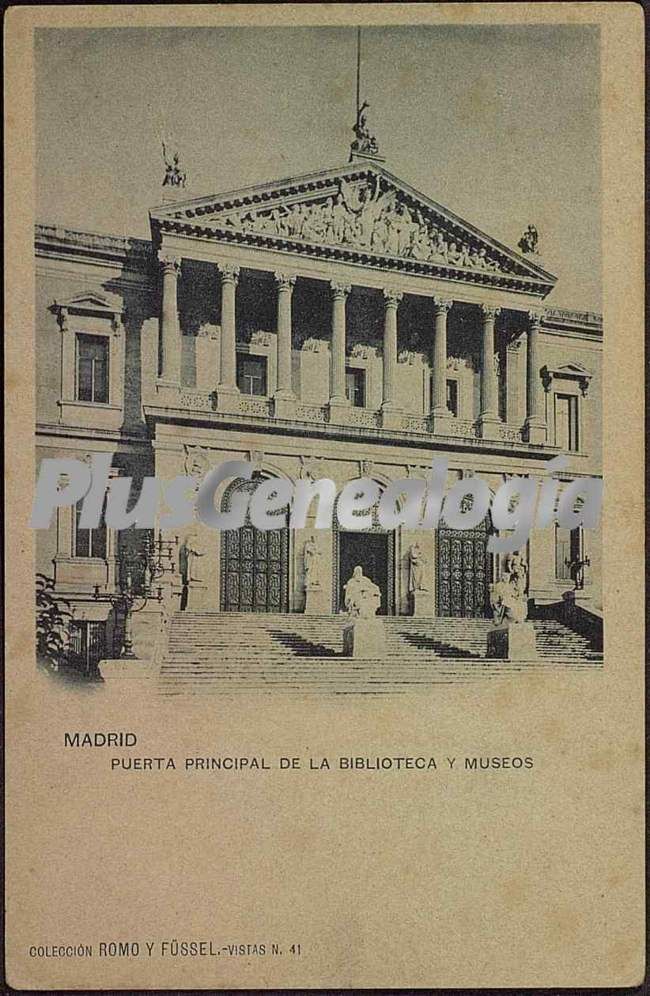 Puerta principal de la Biblioteca y Museos en madrid