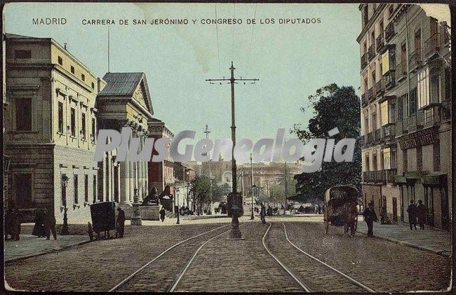 Carrera de San Jerónimo y Congreso de los Diputados en Madrid